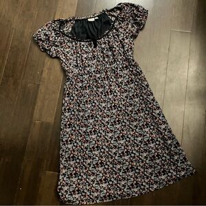 Esprit dark blue floral dress.  Stretchy!   Elastic waist. EUC!